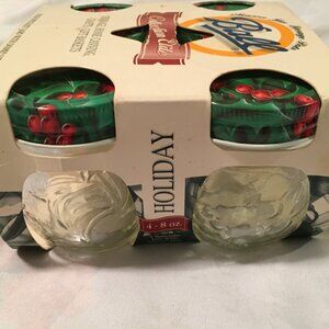 Ball Holiday Collection Canning Jars 1998 Holly Berry 8oz Jars w/ Dome Lids NIB